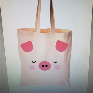 Canvas Tote Bags , TatoAndMom, Piggy Face